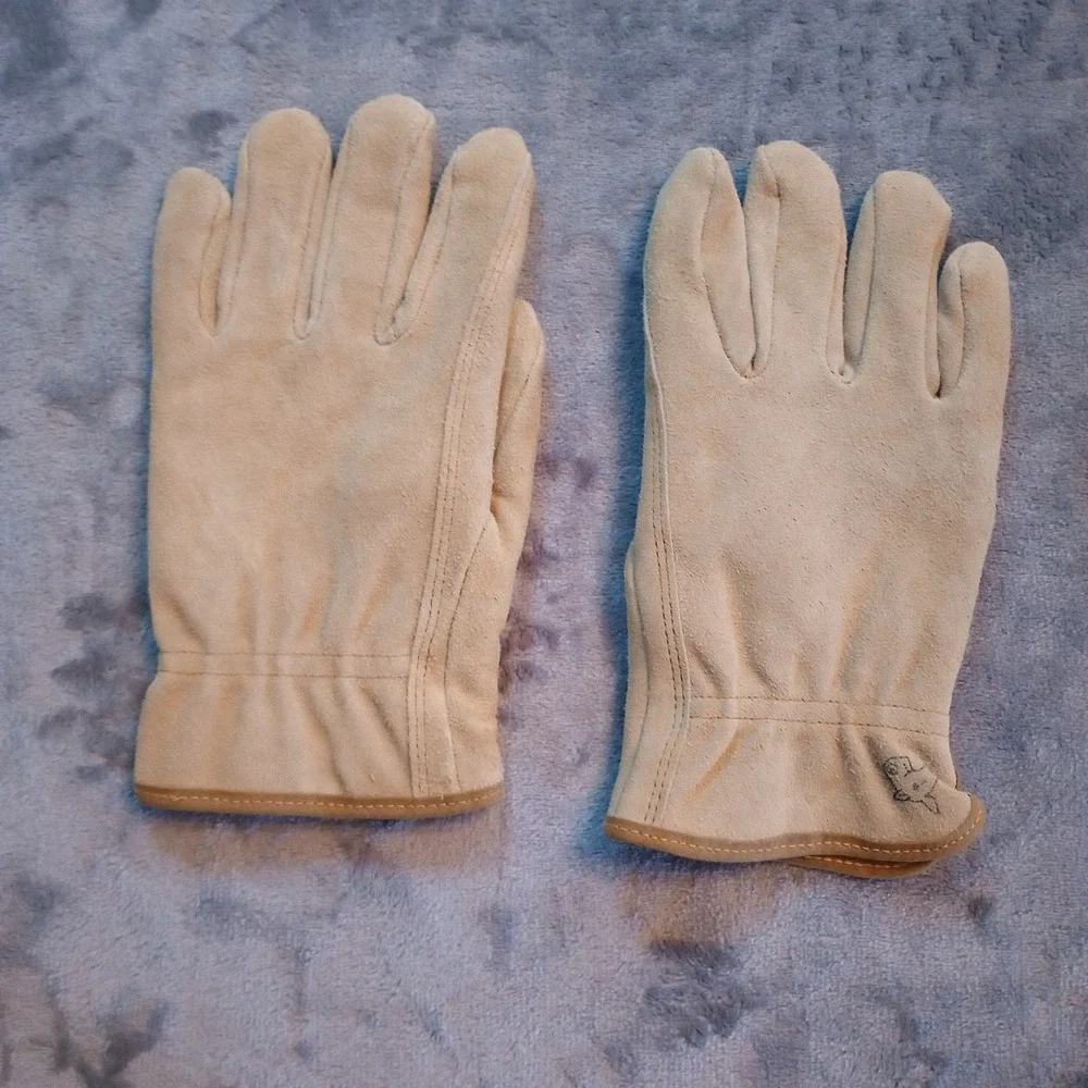 Wells Lamont Gloves Leather Womens Size Medium Lined Beige Tan Work Chore Casual